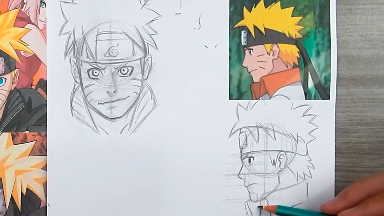 Desenho Line art Sketch, como desenhar naruto uzumaki, ângulo